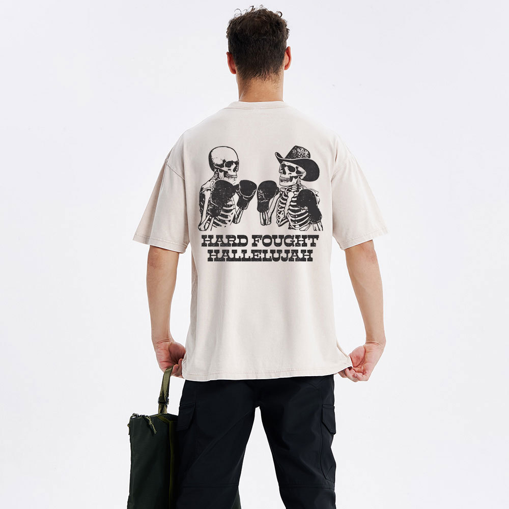 Hard Fought Hallelajah Christian Washed T-Shirt