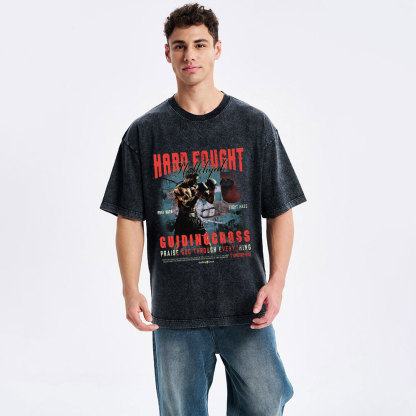 Hard Fought Hallelujah Boxing Christian Washed T-Shirt