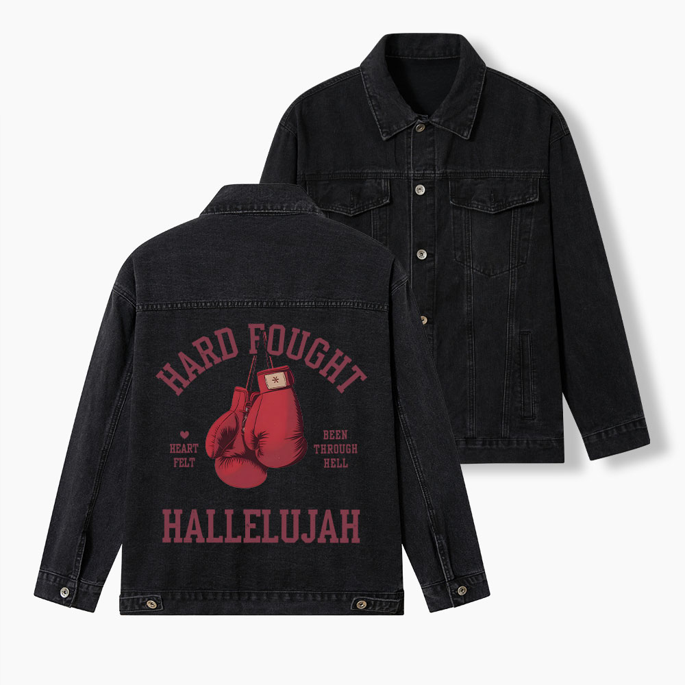 Hard Fought Hallelujah Christian Denim Jacket