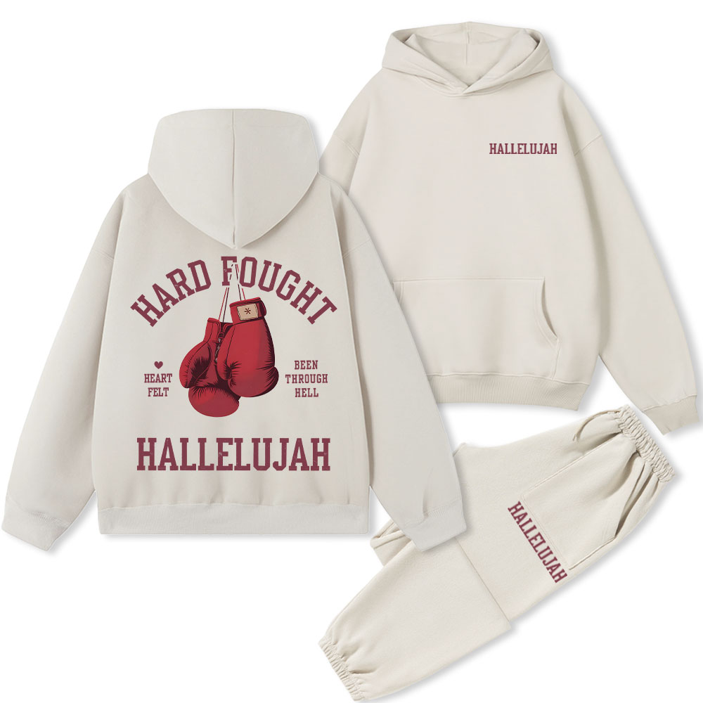 Hard Fought Hallelujah Premium Fleece Hoodie Set