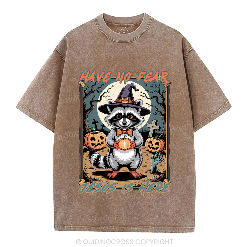 Have No Fear Jesus Is Here Christian Washed T-Shirt