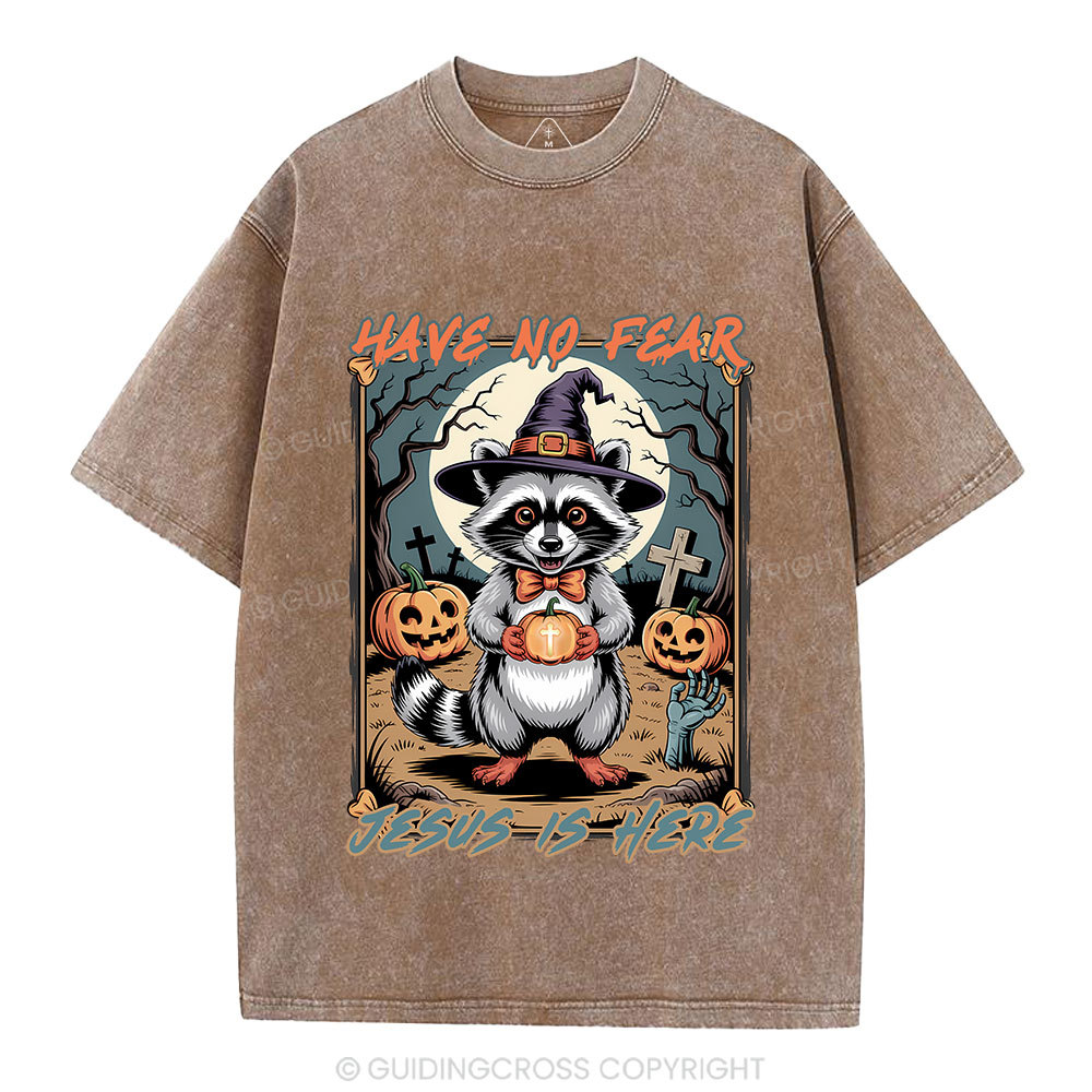 Have No Fear Jesus Is Here Christian Washed T-Shirt