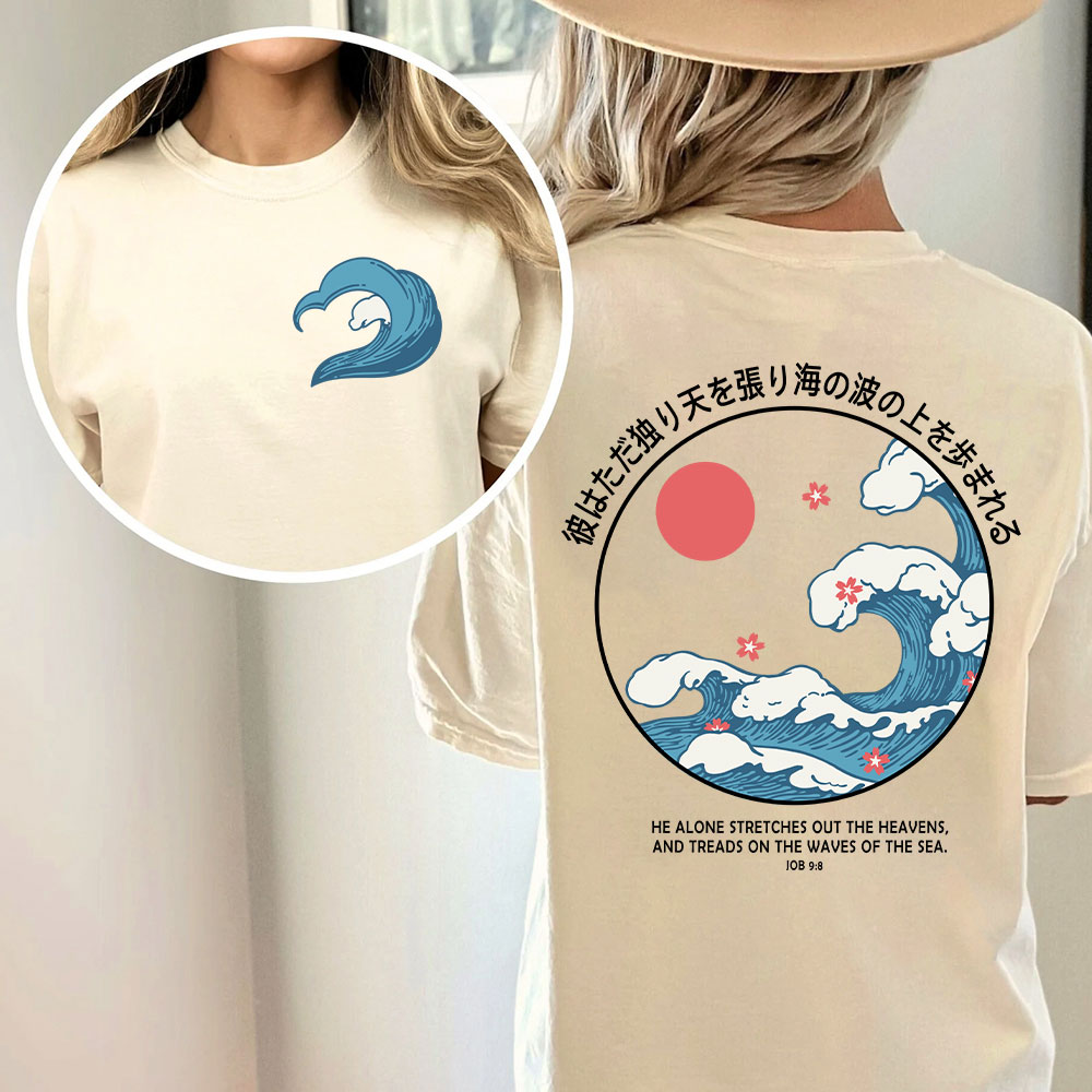 He Alions Stretches Out Heavens Christian Washed T-Shirt