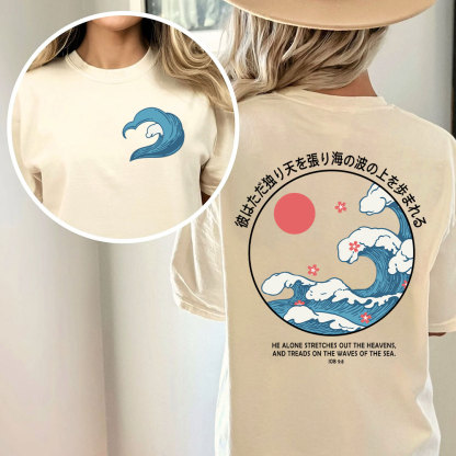 He Alions Stretches Out Heavens Christian Washed T-Shirt