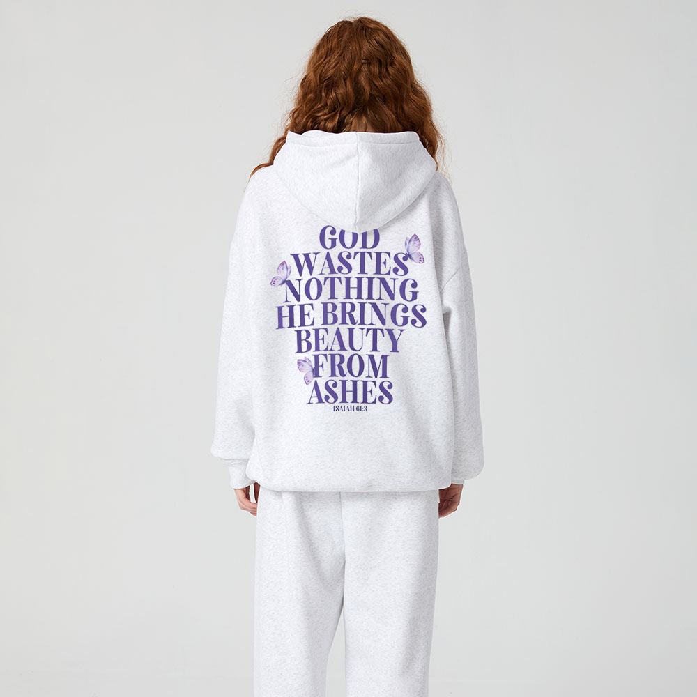 He Brings Beauty From Ashes Christian Premium Fleece Hoodie Set