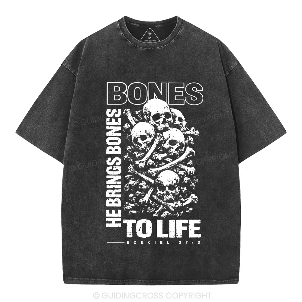 He Brings Bones Christian Washed T-Shirt