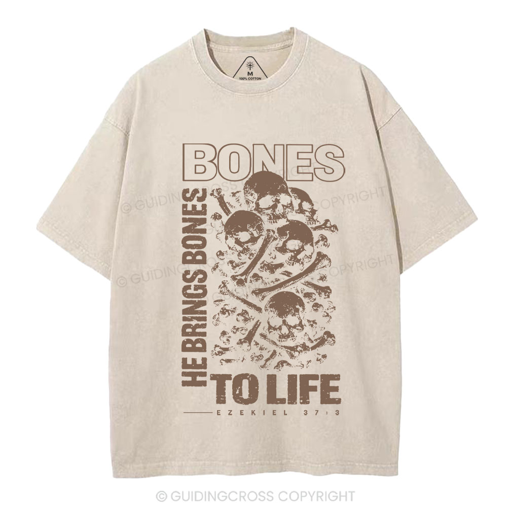 He Brings Bones Christian Washed T-Shirt