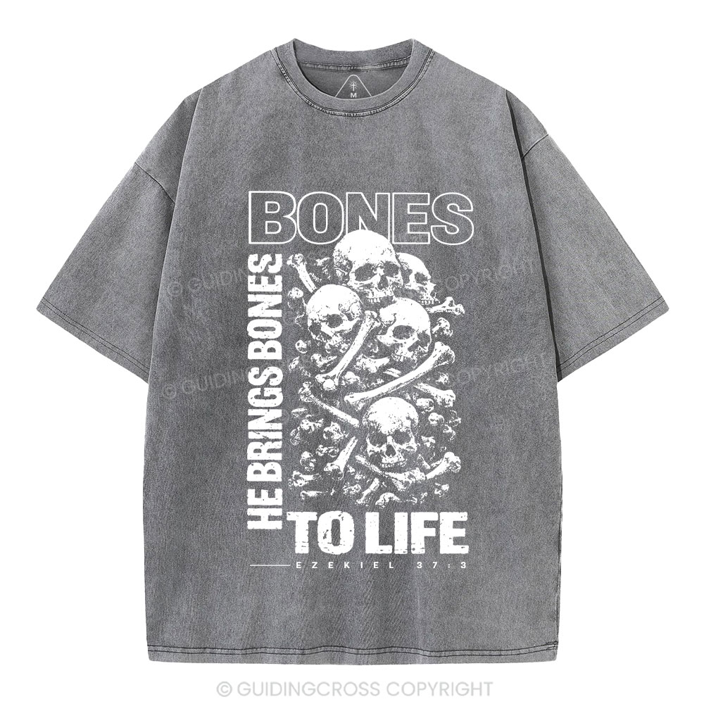 He Brings Bones Christian Washed T-Shirt