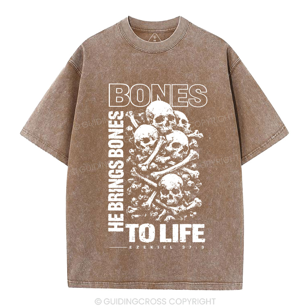 He Brings Bones Christian Washed T-Shirt
