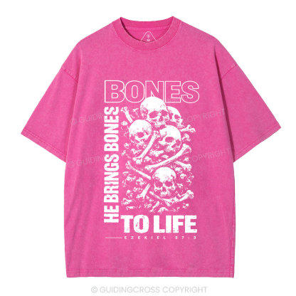 He Brings Bones Christian Washed T-Shirt