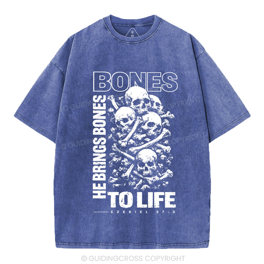 He Brings Bones Christian Washed T-Shirt