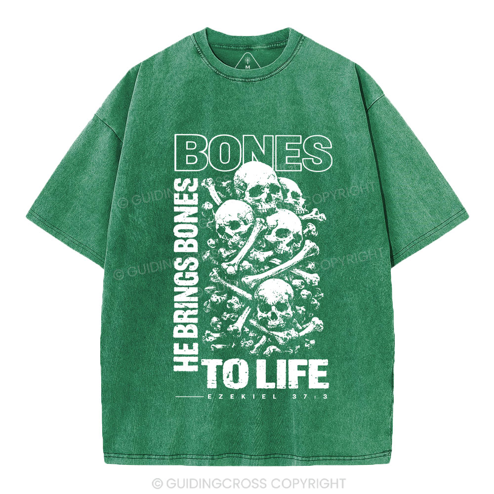 He Brings Bones Christian Washed T-Shirt