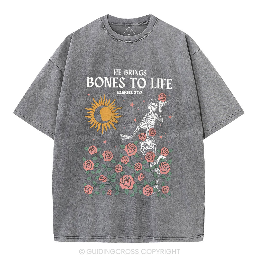 He Brings Bones To Life Christian Washed T-Shirt
