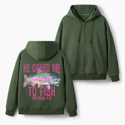 He Called For Me Christian Fleece-Lined Full-Zip Hoodie