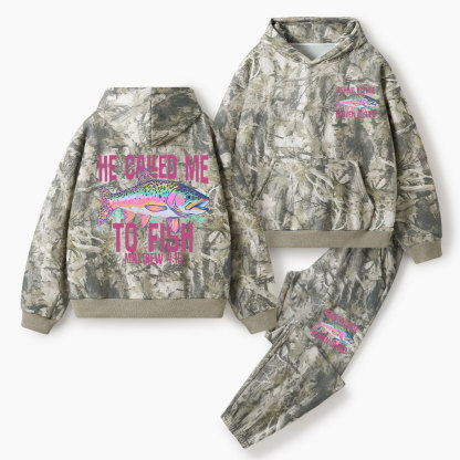 He Called Me To Fish Christian Camo Fleece Hoodie Set