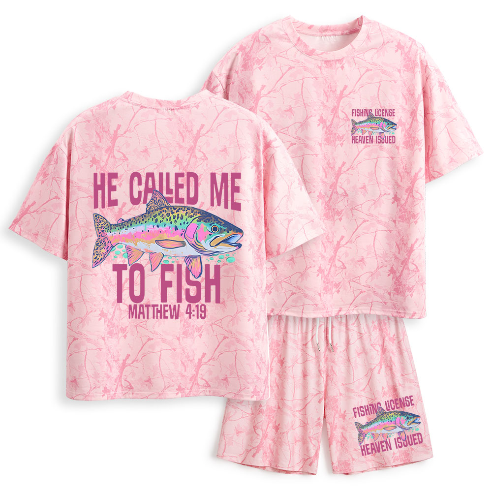 He Called Me To Fish Christian Camo T-Shirt & Shorts 
