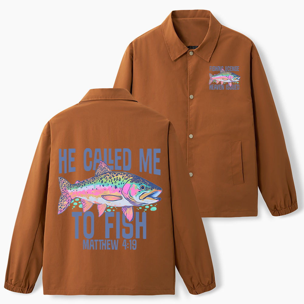 He Called Me To Fish Christian Coach Jacket