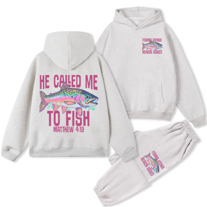 He Called Me To Fish Christian Fleece Hoodie Set
