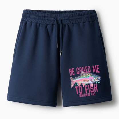 He Called Me To Fish Christian Fleece Shorts