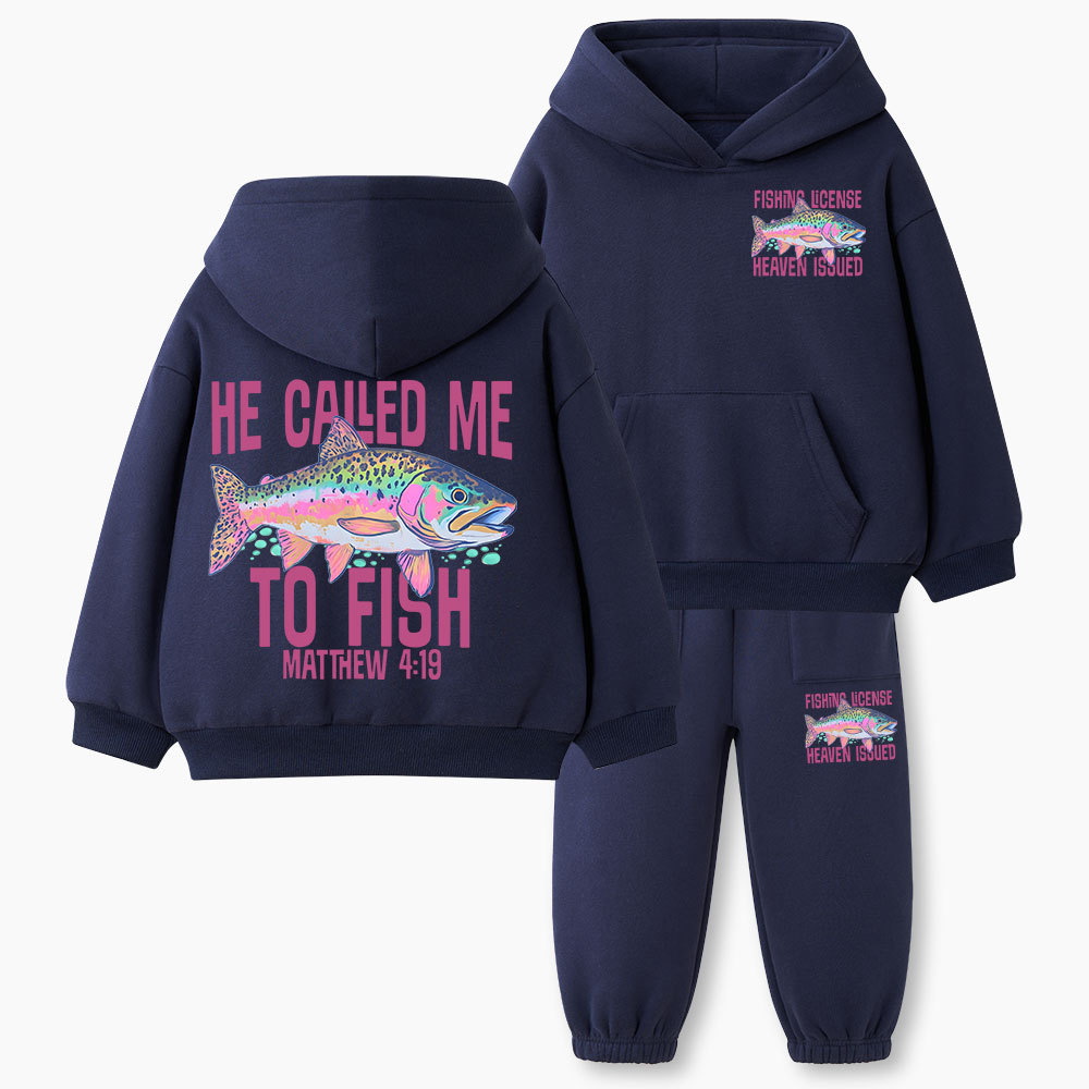 He Called Me To Fish Christian Kid Fleece Hoodie Set