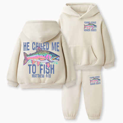 He Called Me To Fish Christian Kid Fleece Hoodie Set