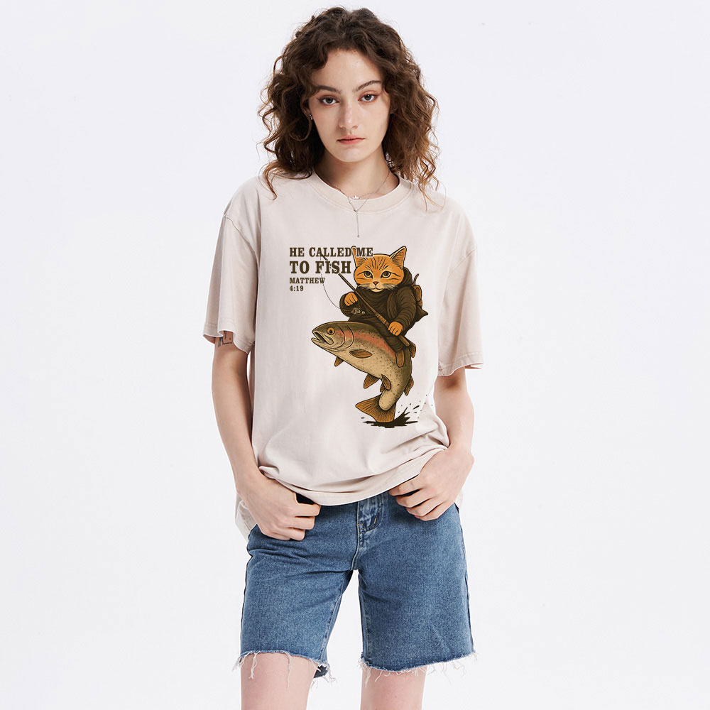 He Called Me To Fish Christian Washed T-Shirt