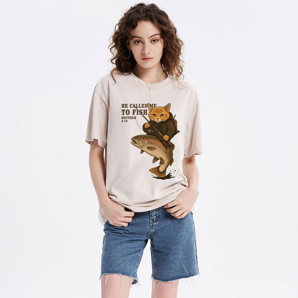 He Called Me To Fish Christian Washed T-Shirt