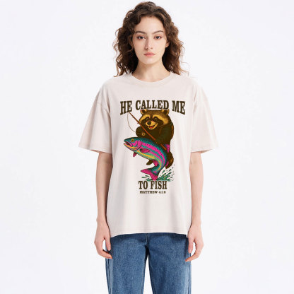He Called Me To Fish Christian Washed T-Shirt