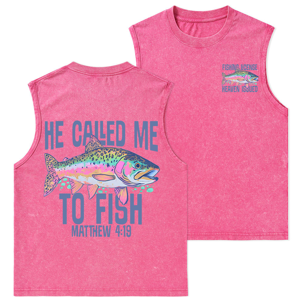 He Called Me To Fish Christian Washed Tank Top