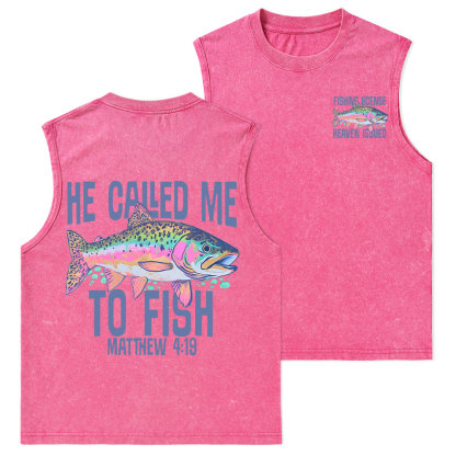 He Called Me To Fish Christian Washed Tank Top