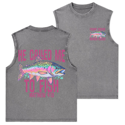 He Called Me To Fish Christian Washed Tank Top
