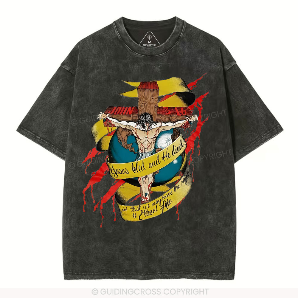 He Died Christian Washed T-Shirt