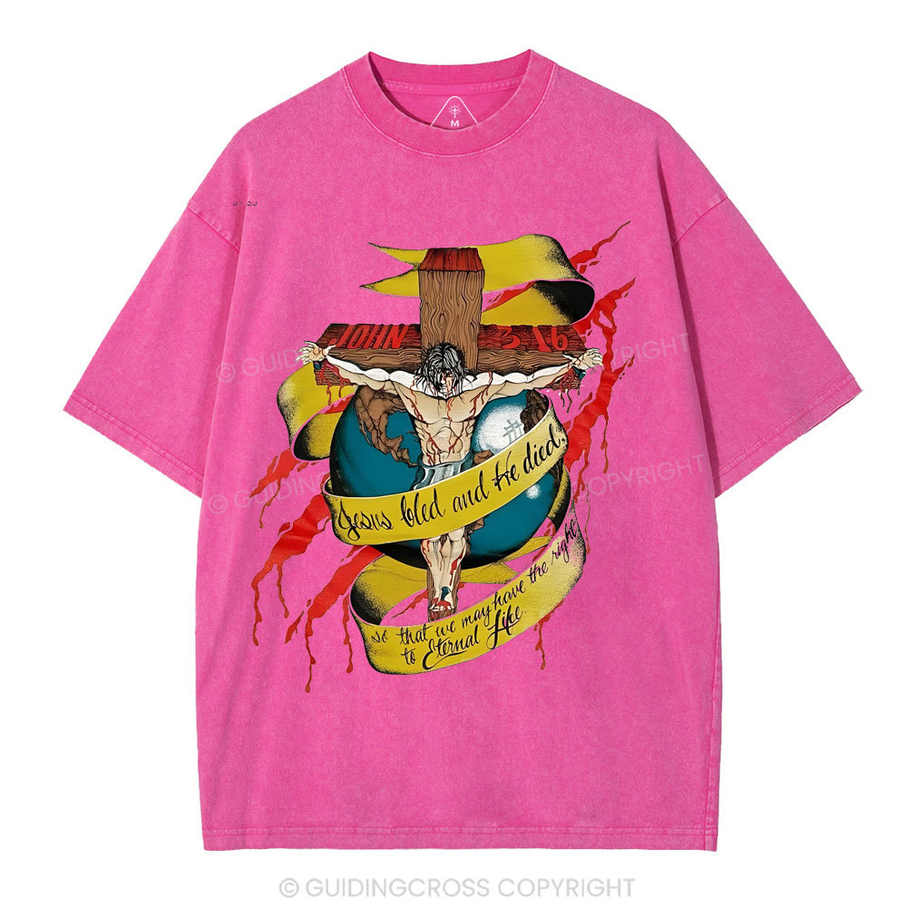 He Died Christian Washed T-Shirt