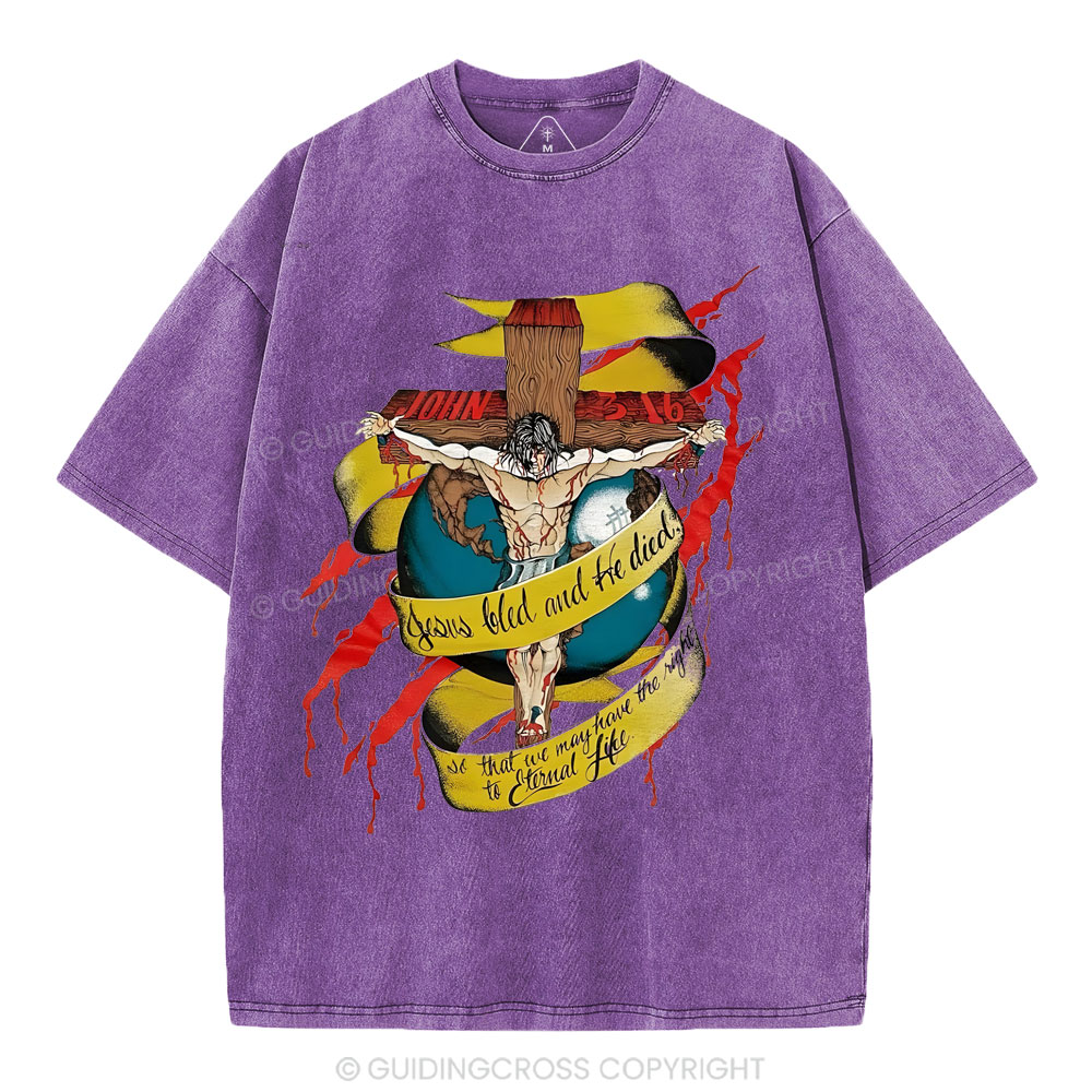 He Died Christian Washed T-Shirt