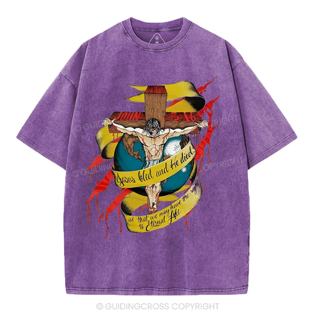 He Died Christian Washed T-Shirt