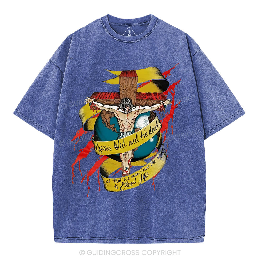 He Died Christian Washed T-Shirt