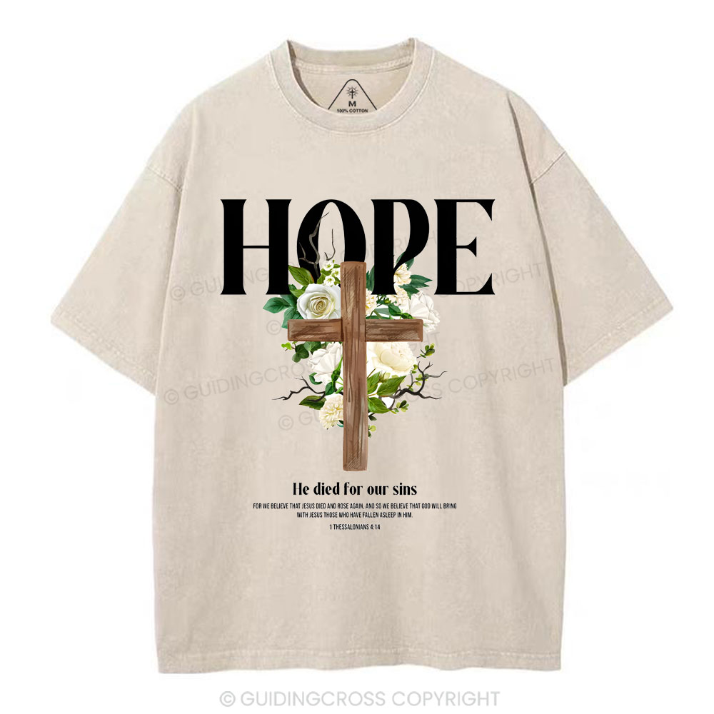 He Died For Our Sins Christian Washed T-Shirt