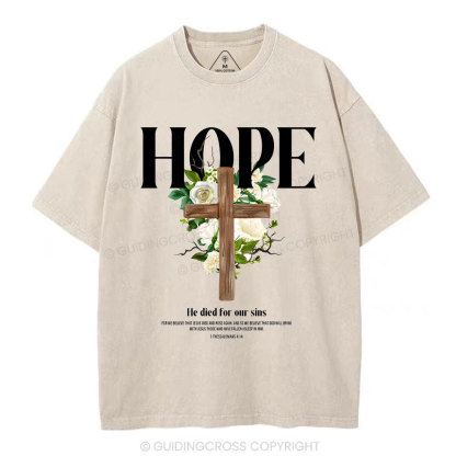 He Died For Our Sins Christian Washed T-Shirt