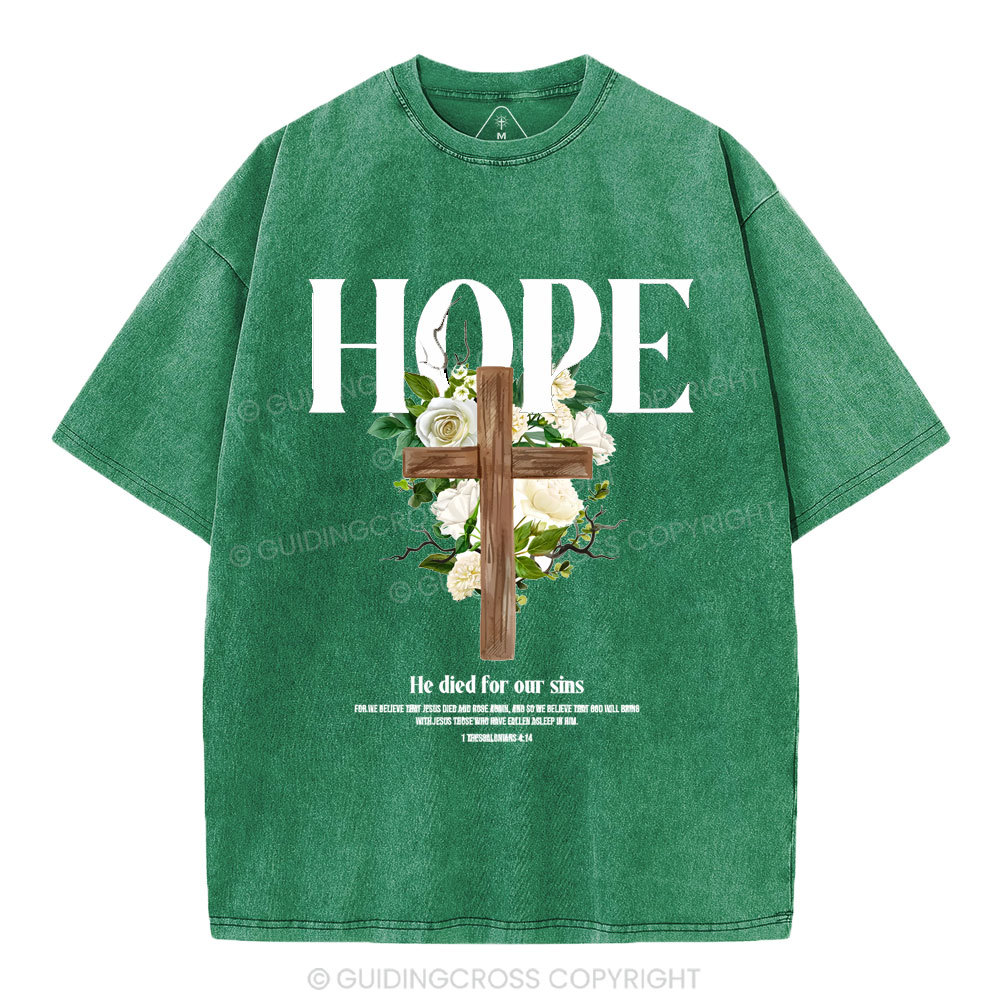 He Died For Our Sins Christian Washed T-Shirt