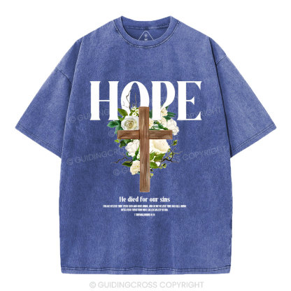He Died For Our Sins Christian Washed T-Shirt