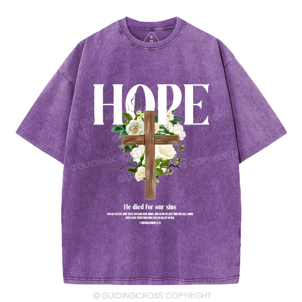 He Died For Our Sins Christian Washed T-Shirt