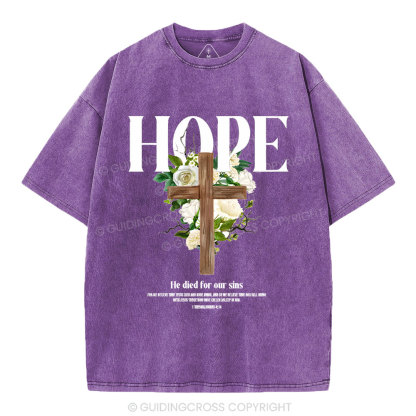 He Died For Our Sins Christian Washed T-Shirt