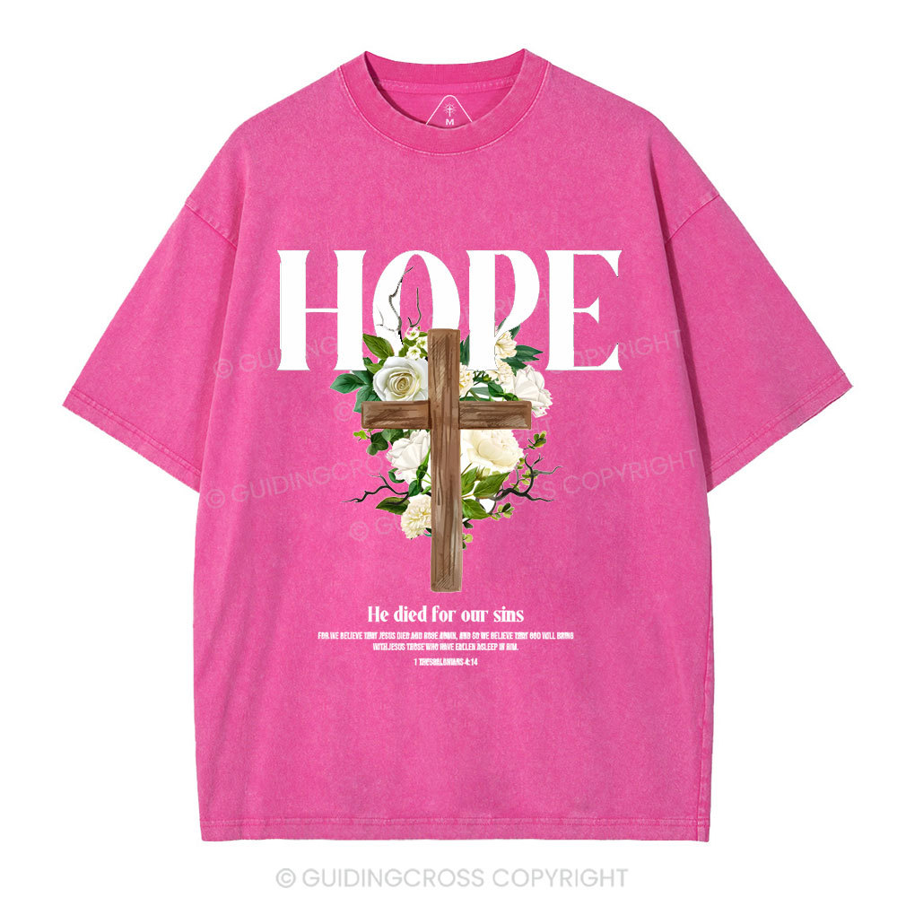 He Died For Our Sins Christian Washed T-Shirt