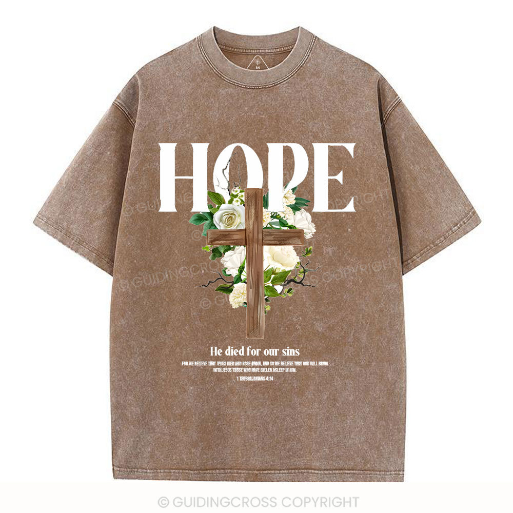 He Died For Our Sins Christian Washed T-Shirt