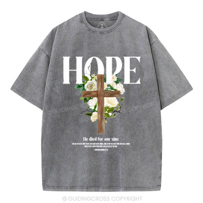 He Died For Our Sins Christian Washed T-Shirt