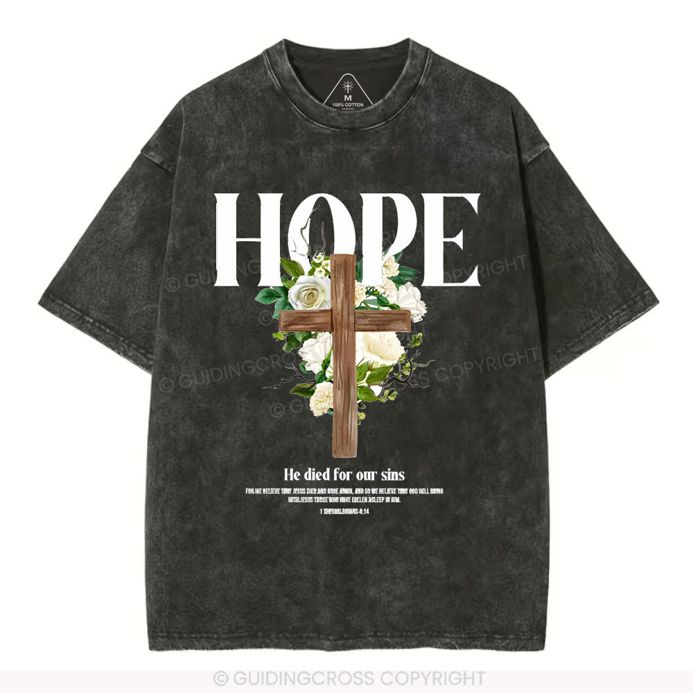 He Died For Our Sins Christian Washed T-Shirt