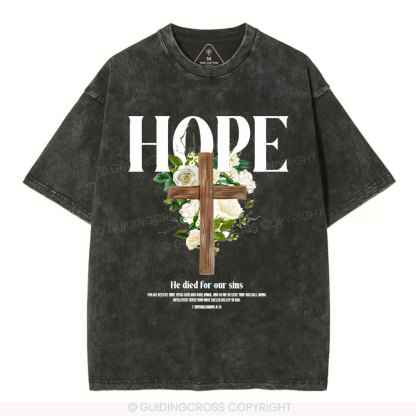 He Died For Our Sins Christian Washed T-Shirt