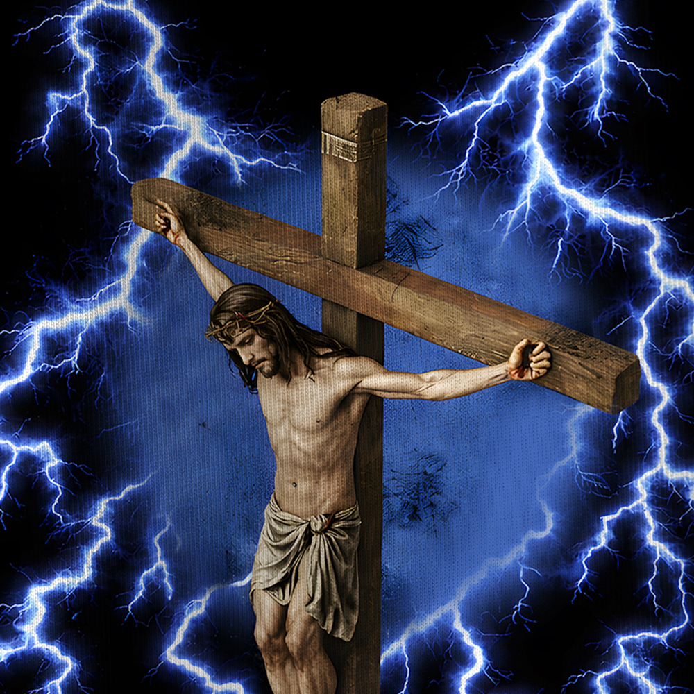 He Died For Us Oversized All-Over Print Christian T-Shirt