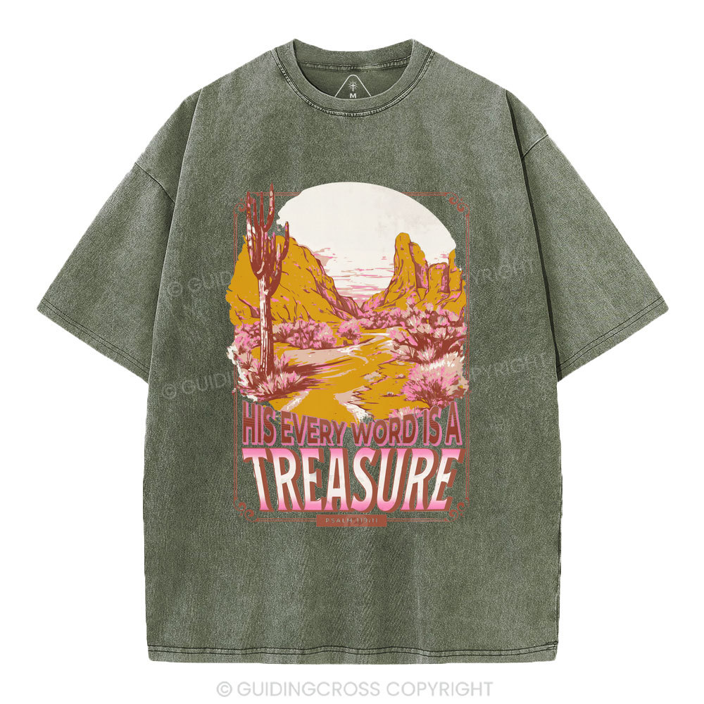 He Every Word Is A Treasure Christian Washed T-Shirt