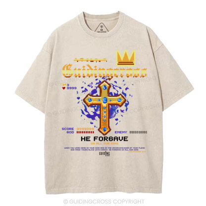 He Forgave Us All Our Sins Christian Washed T-Shirt